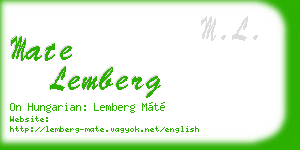 mate lemberg business card